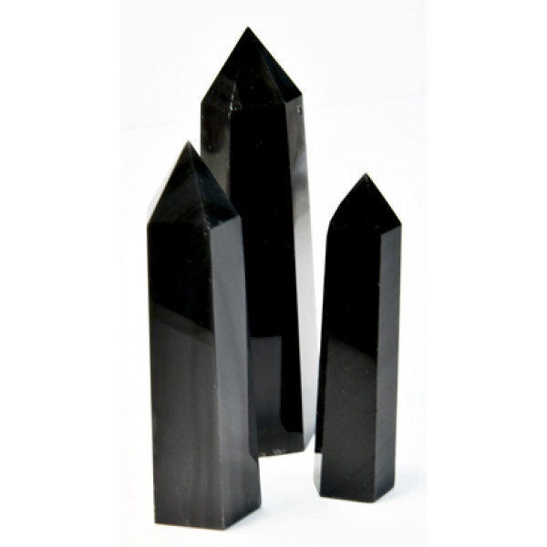 Obsidian, Balck W Silver Stripes obelisk